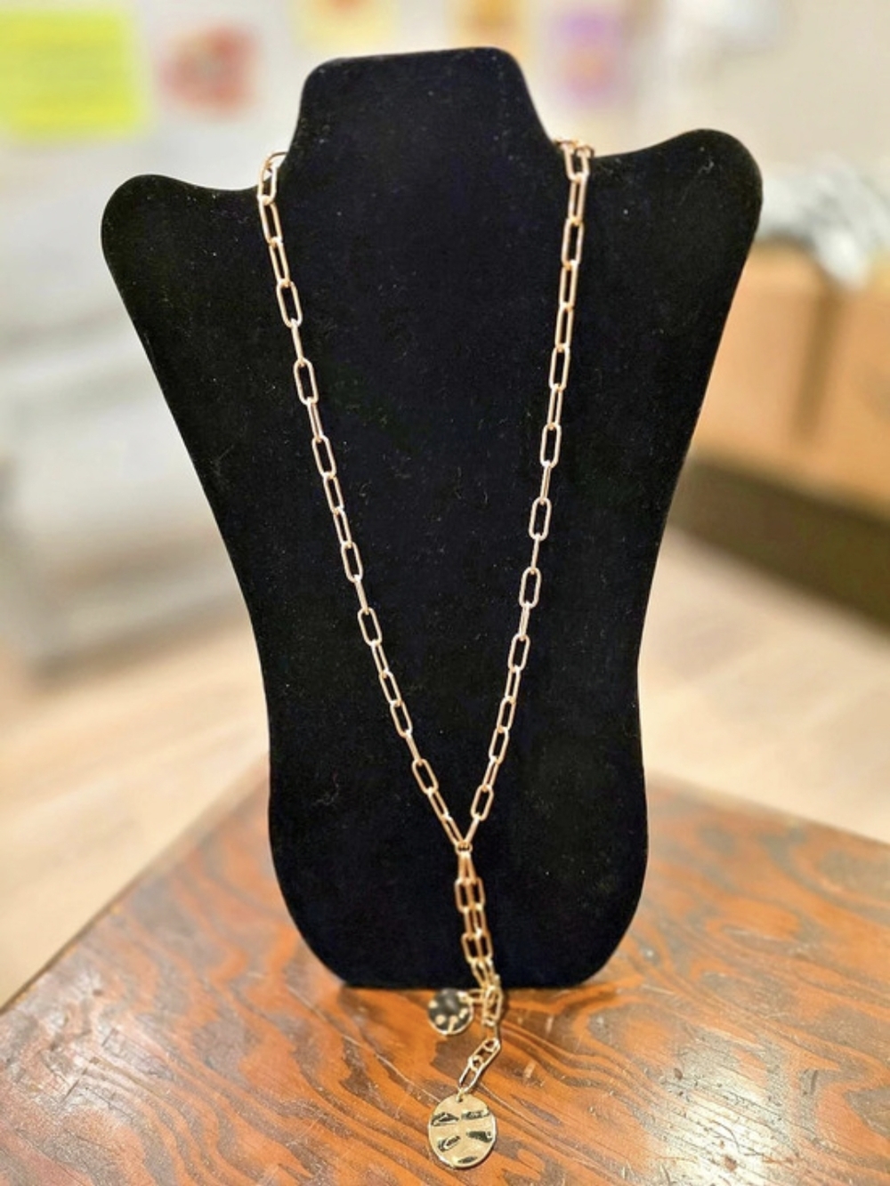 Gold Link Pendant Necklace